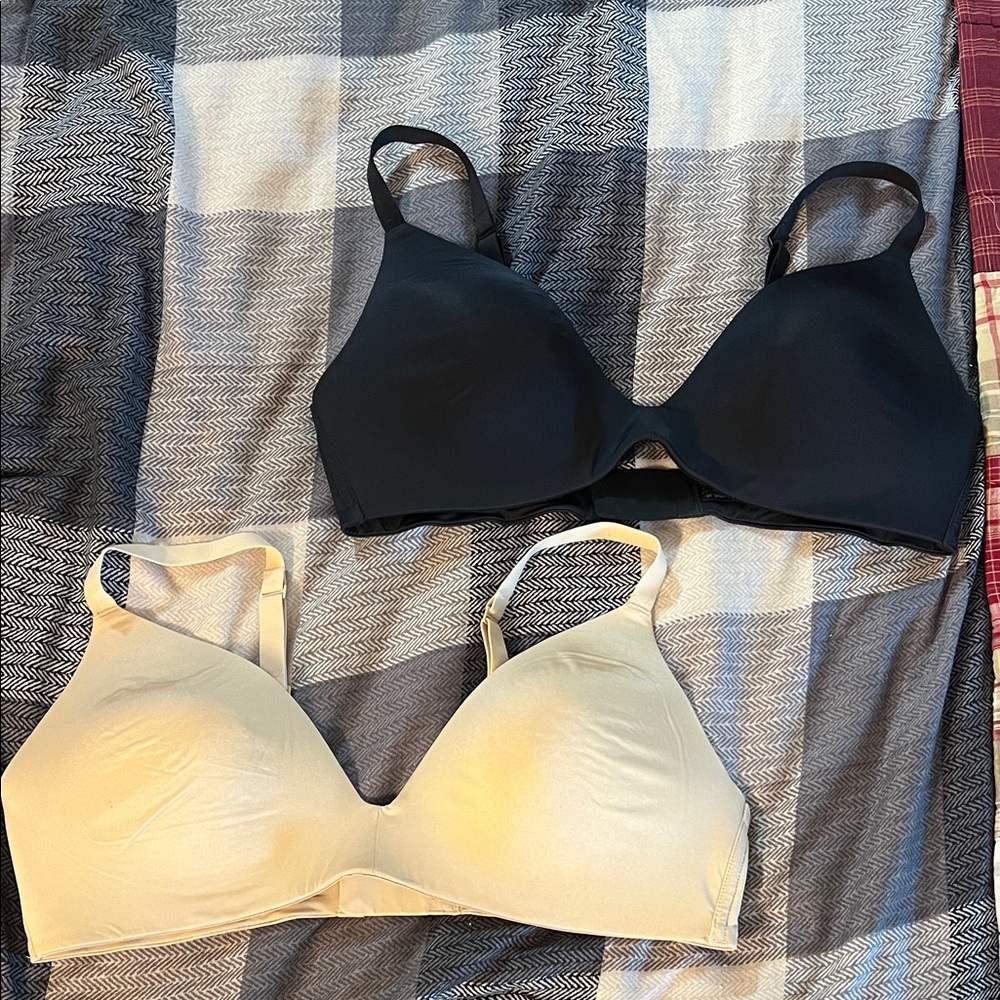 SKIMS Black and Cream Bras